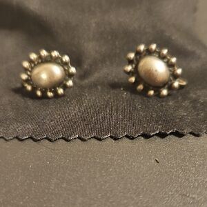 Vintage Screw On Silver Earrings
